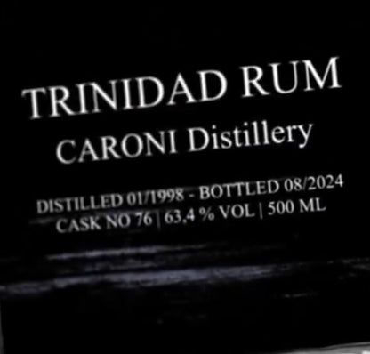 RA Trinidad Caroni 1998 2024 0,5l 63,4% vol. Rum Artesanal #76