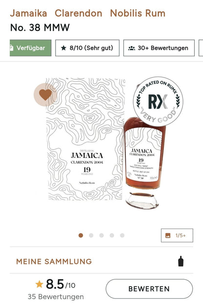 Nobilis Jamaica Clarendon 2004 MMW 0,7l #38 67,2% vol. single cask rum