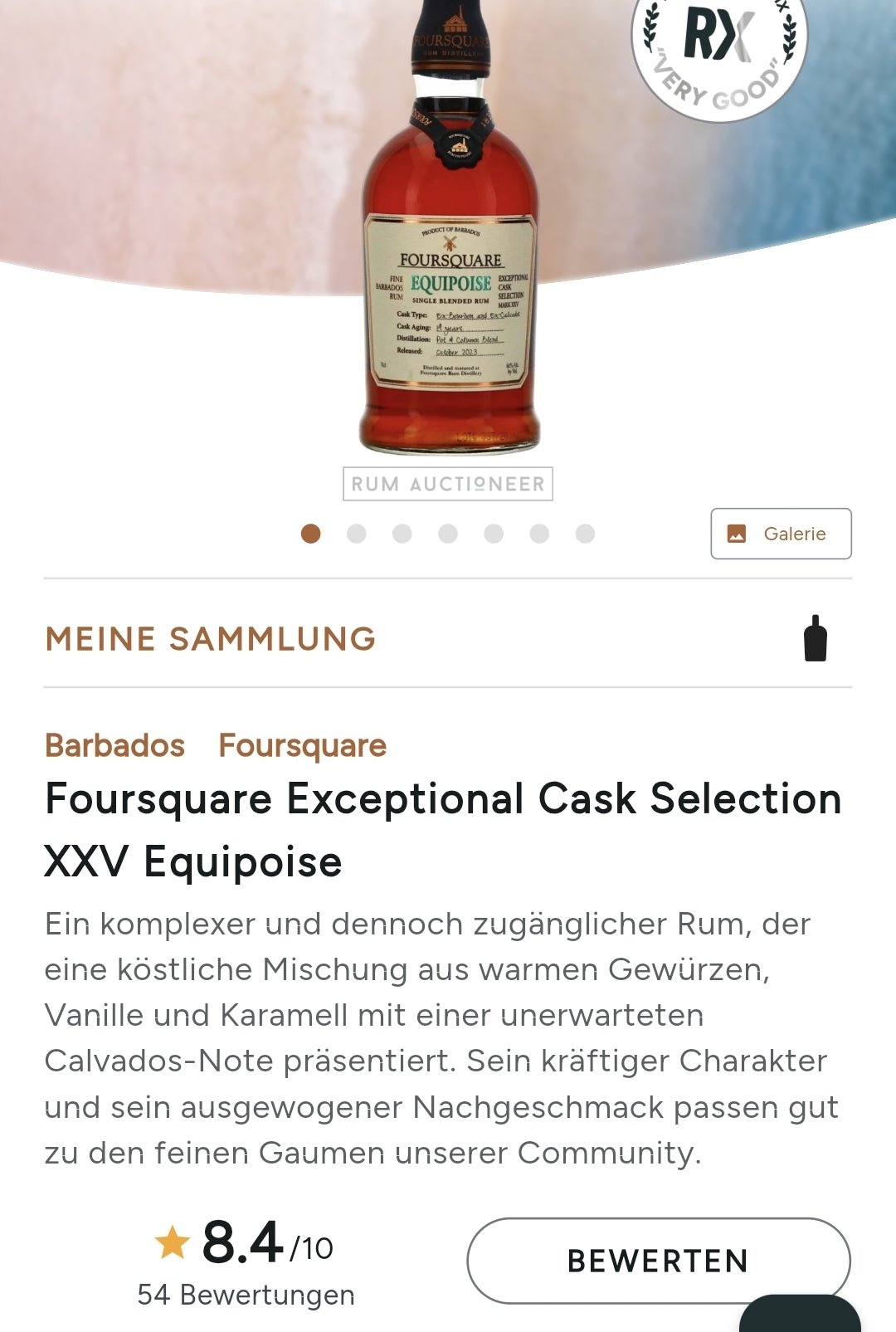 Foursquare Equipoise 2023 Barbados Rum Calvados cask strength 61% vol. 0,7l