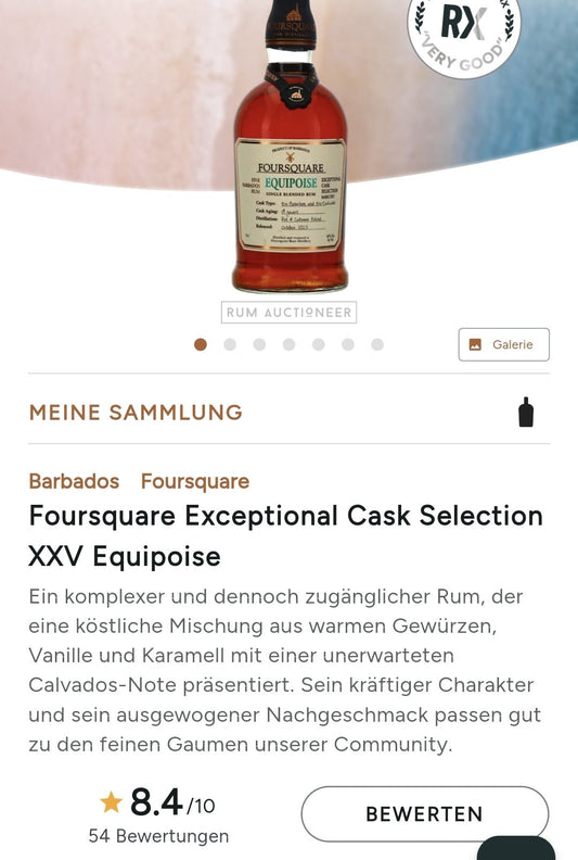 Foursquare Equipoise 2023 Barbados Rum Calvados cask strength 61% vol. 0,7l