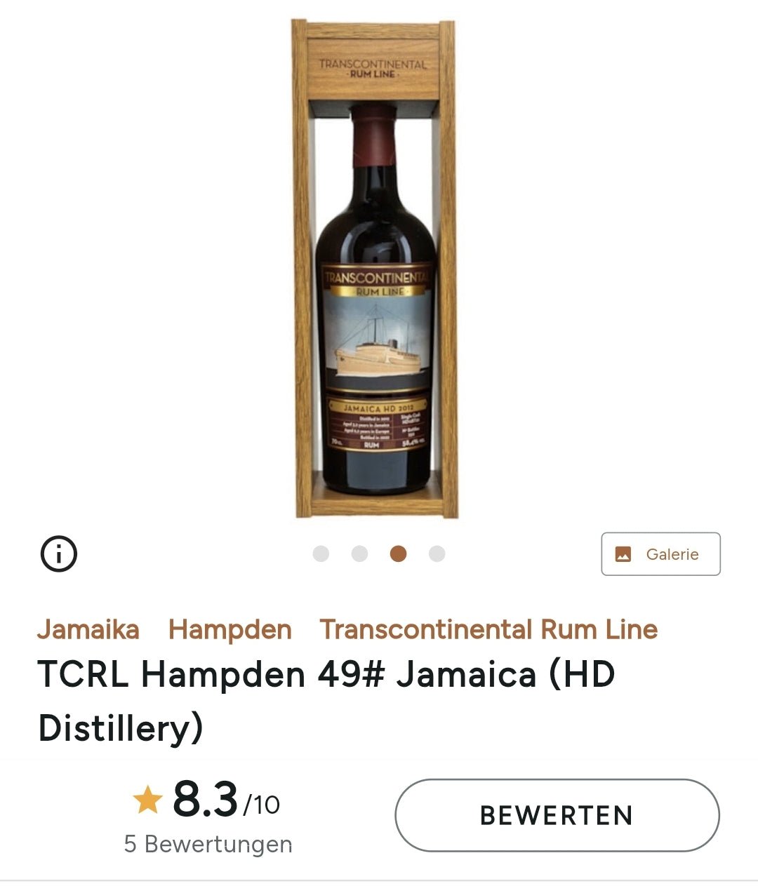 Hampden 2012 2024 Single cask Transcontinental Rum Line 12Y Jamaica 0,7l 55,9 % TCRL