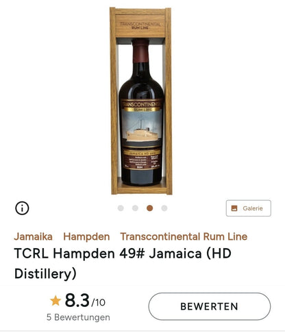Hampden 2012 2024 Single cask Transcontinental Rum Line 12Y Jamaica 0,7l 55,9 % TCRL