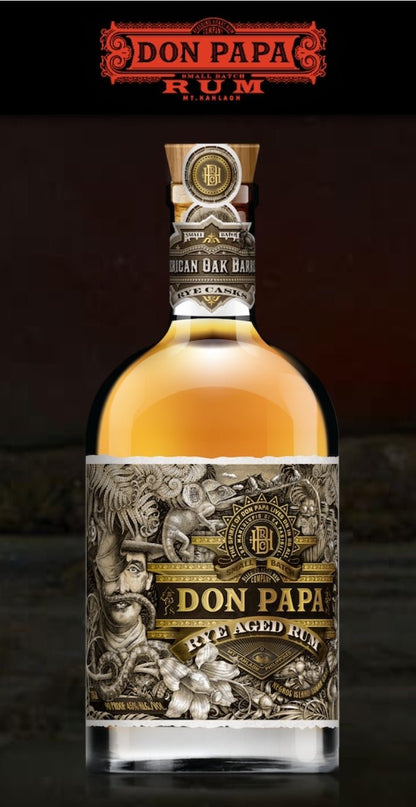 Don Papa Rum Rye fût de chêne américain édition limitée 0.7 45% un rhum très rare des Philippines. En chêne américain