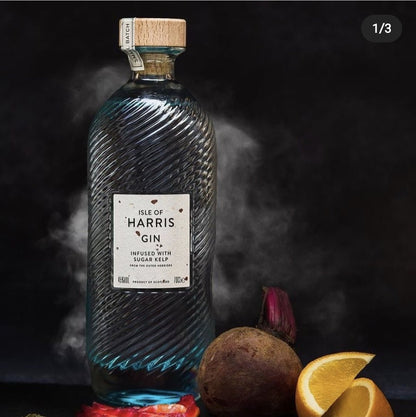 Gin écossais Isle of Harris 0,7l 45% vol. bouteille avec algues, algue sucrée des Hébrides extérieures