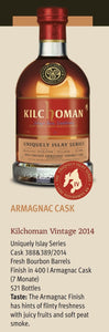 Kilchoman an Samhradh 2014 2021 Armagnac cask Edition Uniquely Islay Series Vintage 0.7l 57,5% Fassstärke single cask whisky