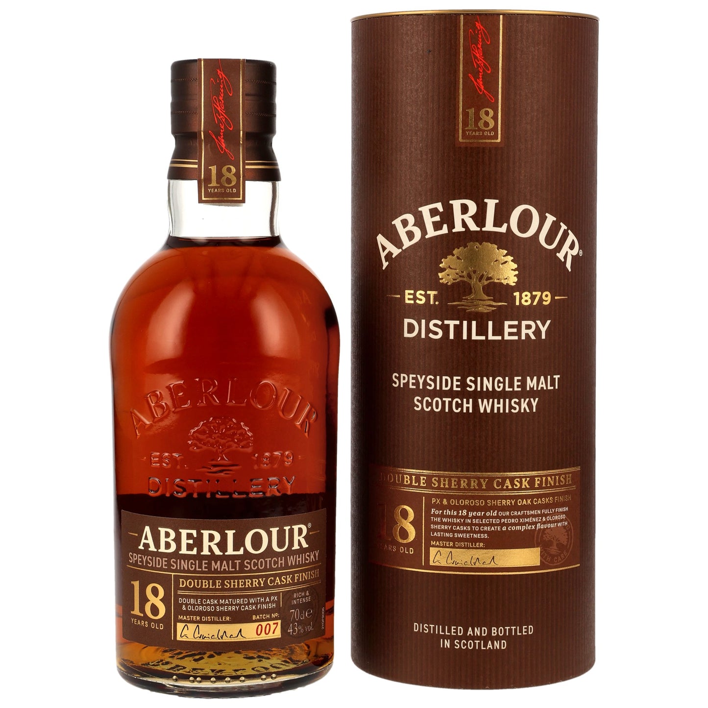 Aberlour 18 y Batch 007 PX Oloroso Sherry Casks 0,7l 43 % vol. Single malt Speyside Scotch Whisky