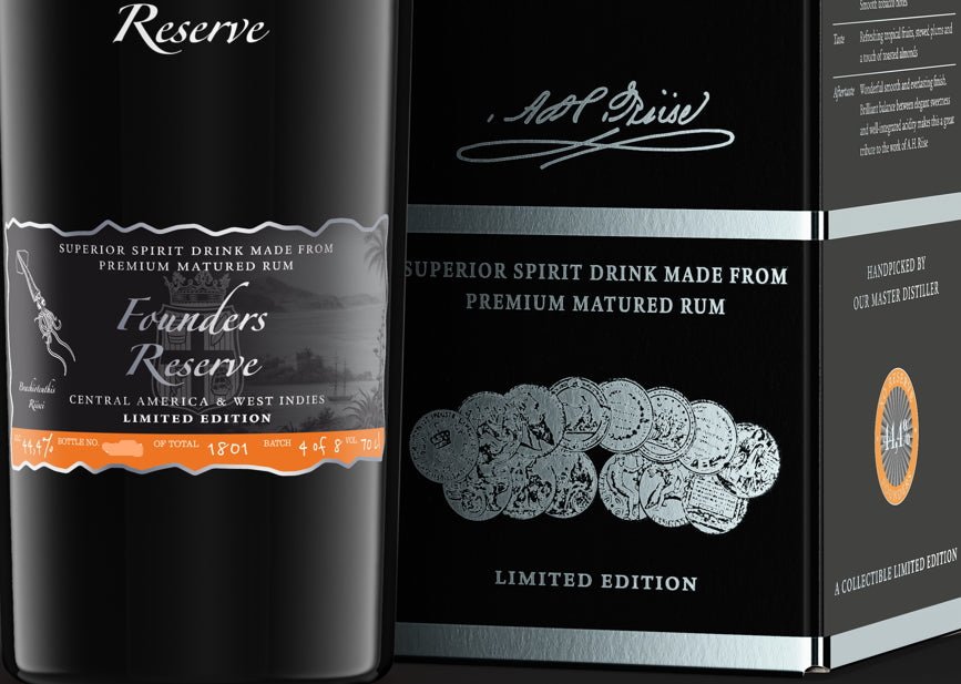 A.H.Riise XO Founders 5 orange 2023 Reserve 0,7l 44,4% vol. Rum limited limitiert auf 13.995 Flaschen