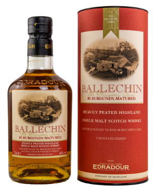 Ballechin Burgundy cask matured #1 0,7l Fl 46%vol. Highland whisky Ballachin Edradour balechin   limitiert auf  6000  Flaschen  