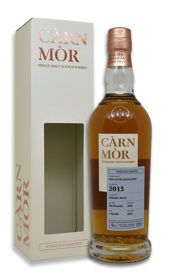 Ben Nevis Sherry Butt 2015 2022 peated Carn Mor 47,5% vol. 0,7l  Strictly Limited Highland Whisky  limitiert auf 1840 Flasch