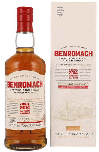 Benromach 2014 2024 Cask Strength Batch 2 0,7l 59,7 % vol. Whisky vintage Speyside single malt Fassstärke