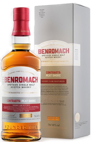 Benromach Peat Smoke Sherry Cask 2021 Matured 0,7l 46% vol. Whisky CONTRASTS: PEAT SMOKE SHERRY First-Fill-Sherry-Hogshead