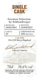 Benromach Single cask 2011 2023 ffsh #23 German selection 0,7l 58,6% vol. Whisky