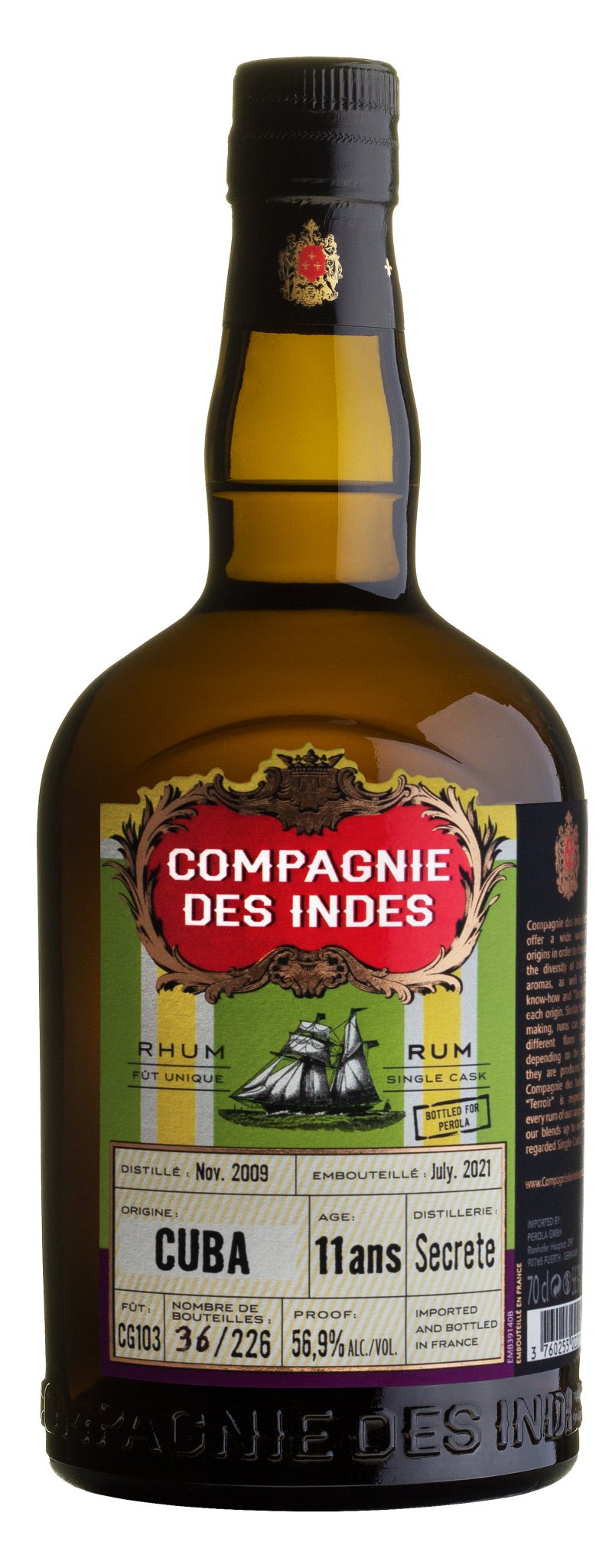 Compagnie des Indes Cuba 11 0,7l 56,9%vol. cdi Rhum Rum Fassabfüllung Sonderedition limitiert auf ein Fass