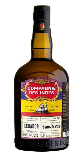 Compagnie des indes Ecuador 2015 2023 Dist 45% vol. 0,7l CDI Rum
