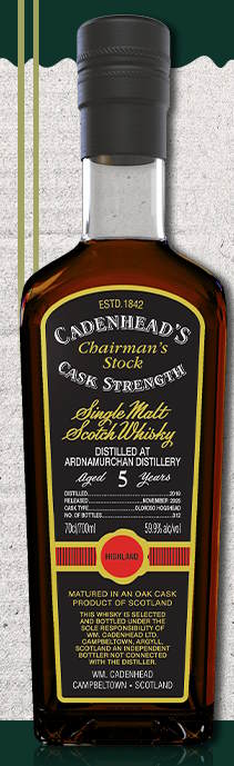 Chairman`s Stock Ardnamurchan 5y 2019 authentic collection 2025 Single cask Cadenhead's 0,7l 59,9%vol.&nbsp;Oloroso Hogshead Maturation schwarzes Eti Highland