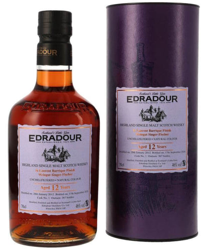 Edradour 2012 2024 12y St. Laurent Barrique Finish Singer - Fischer #1 0,7l Fl 46?%vol. Highland whisky