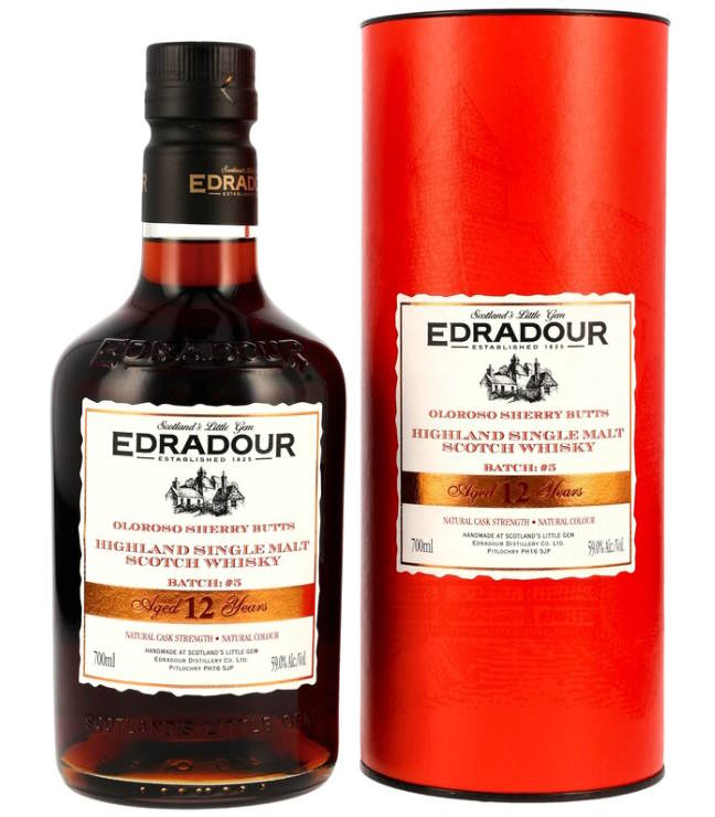 Edradour 2012 2024 12y 5 Oloroso Sherry Butt Cask strength 0,7l Fl 59,0%vol. Highland single malt scotch whisky rot (Kopie)