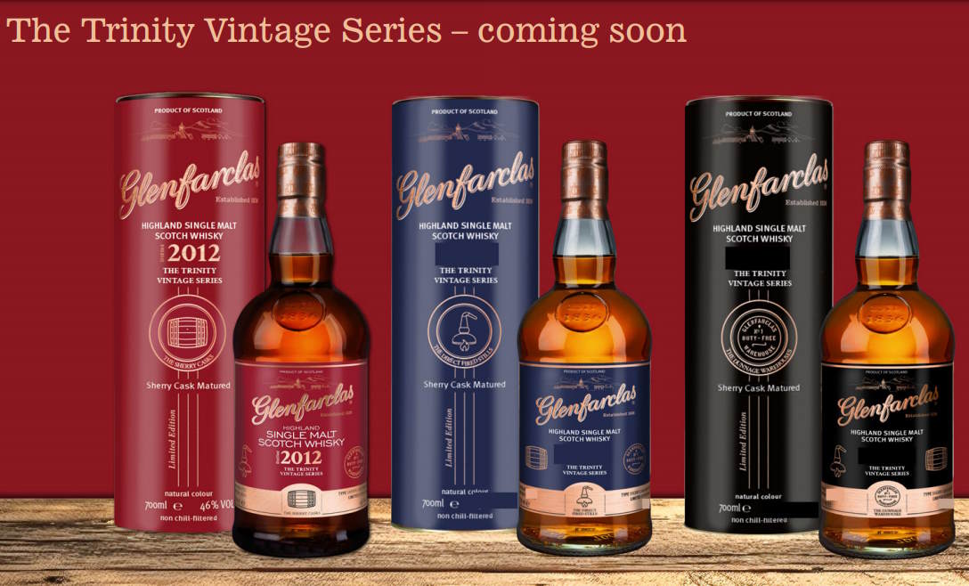 Glenfarclas 2012 sherry cask MIT rote DOSE 0,7l 46 % vol. the trinitity Vintage Series Edition single malt scotch whisky