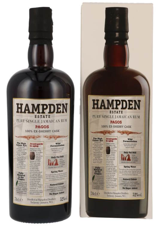 Hampden Estate Pagos 2023 Single Jamaica Rum Ex-Sherry 52%vol. 0,7l Jamaika  Intensiv üppig. Ylang-Ylang, Nelke,