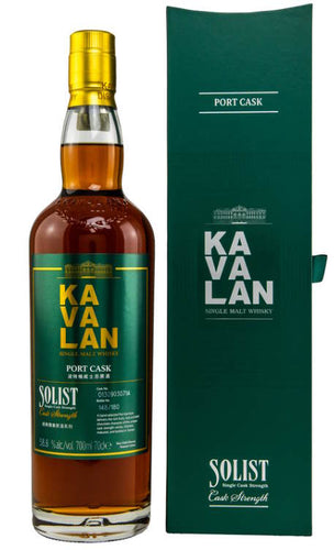<p>Kavalan Solist Port cask 2022 0.7l Fl 58,6%vol. Taiwan Whisky 903071A gewölbt  single cask limitiert auf 180 Flaschen