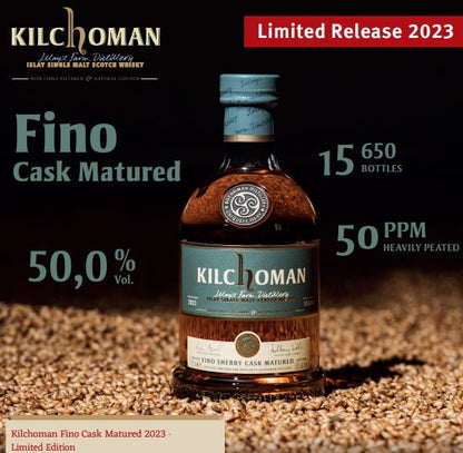 Kilchoman 100% Fino Sherry 2023 single cask whisky 0,7l 46 % vol. Matured - Cask Type: Sherry  Limited