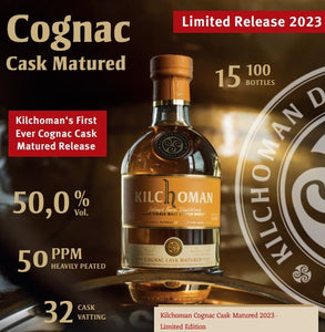 Kilchoman Cognac cask 2023 limited Edition 0.7l 50% single cask scotch whisky  limitiert auf xx  Flaschen weltweit.