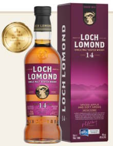 Loch Lomond 14 jahre 46 % Whisky rosa Karton statt blau