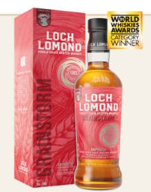 Loch Lomond Single Grain unpeated 46 % Whisky mit rotem Karton statt schwarzer dose Grainstrorm