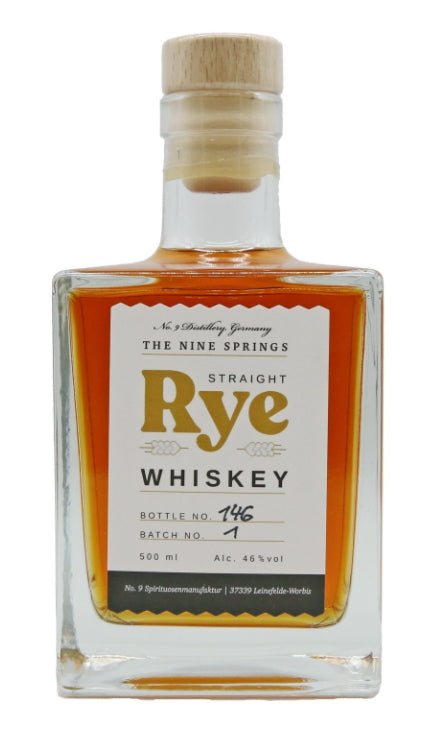 Nine Springs Straight Rye whiskey 4y 0,5l 46 % vol. Eichsfeld Deutschland