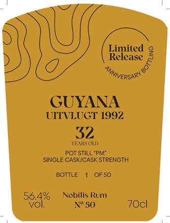 Nobilis Guyana Uitvlugt 1992 Pot Still PM 0,7l 50 32y 56.4% vol.single cask rum