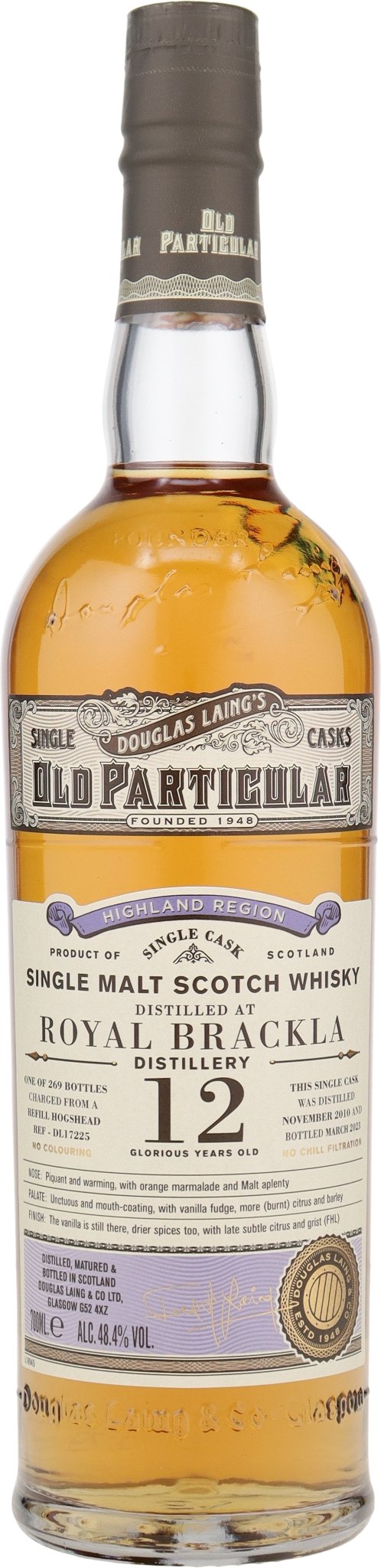 Royal Brackla single cask 2010 12y Old Particular 48,4% vol. 0,7l Highland Whisky Douglas Laing DL17225