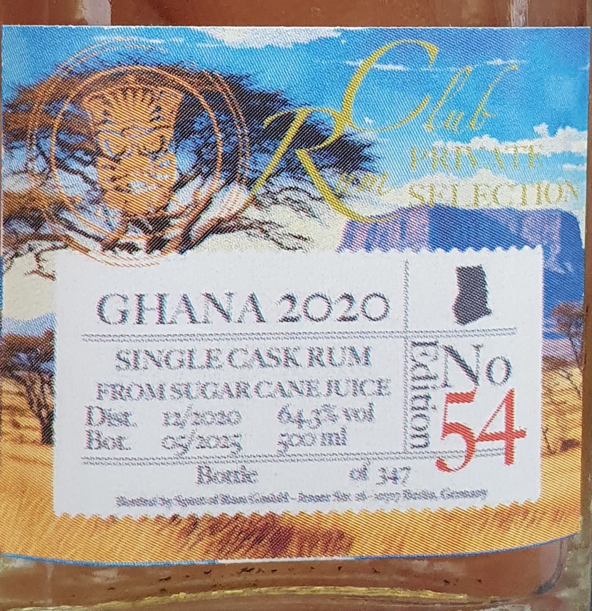 Rumclub Ed.54 Ghana 2020 2025 Private Sel. Edition 0,5l 64,3%vol Rum club