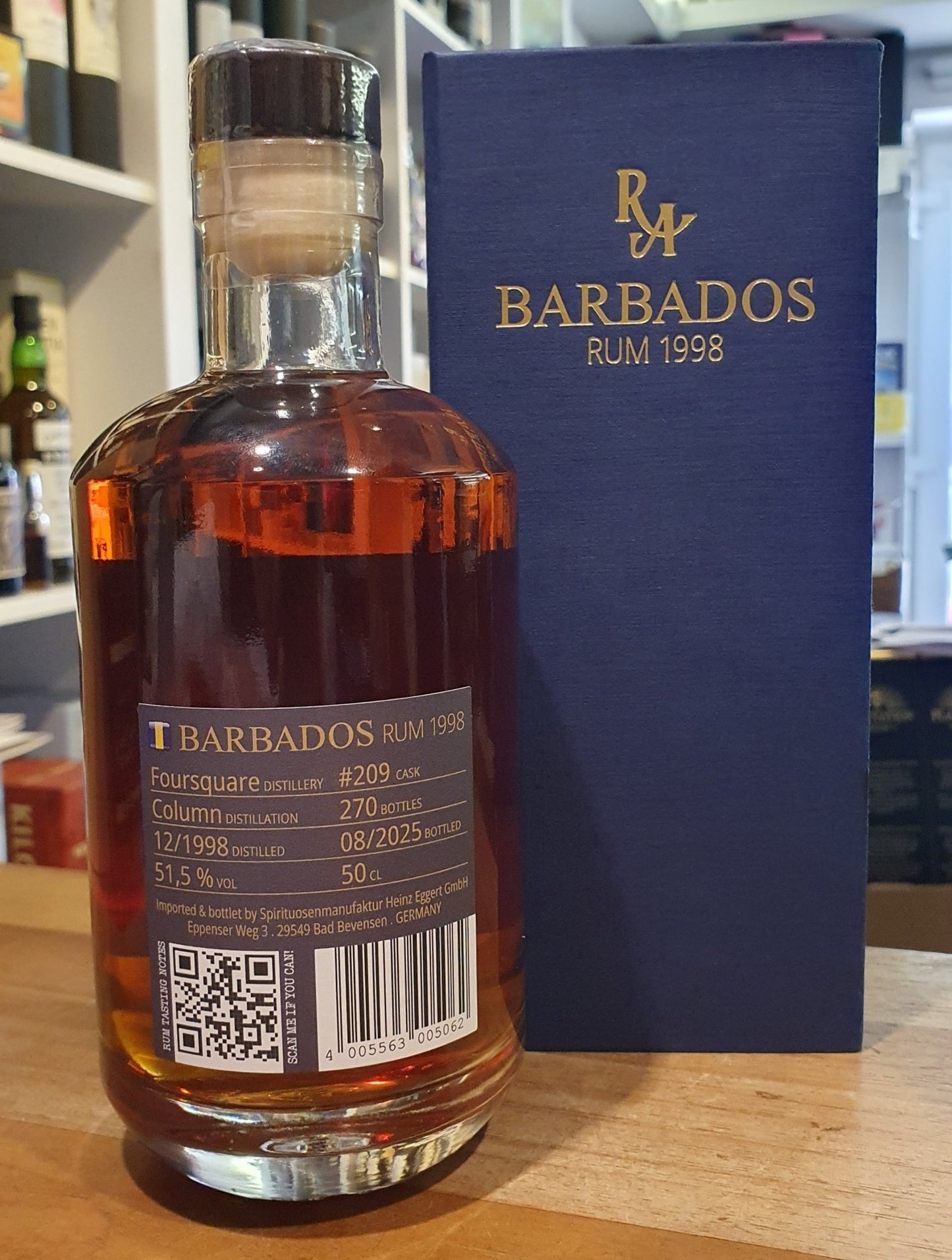 RA Foursquare Barbados 1998 2025 0,5l 51,5% vol. Artesanal Rum Single Cask 209