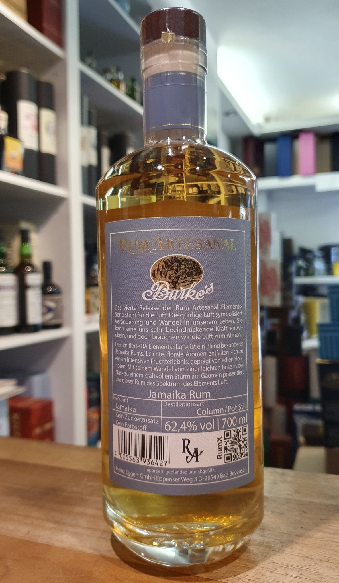 RA Artisanal Jamaica New Yarmouth WP Burkes Elements Air Limited 0,7l 62,4 % vol. Rum 149