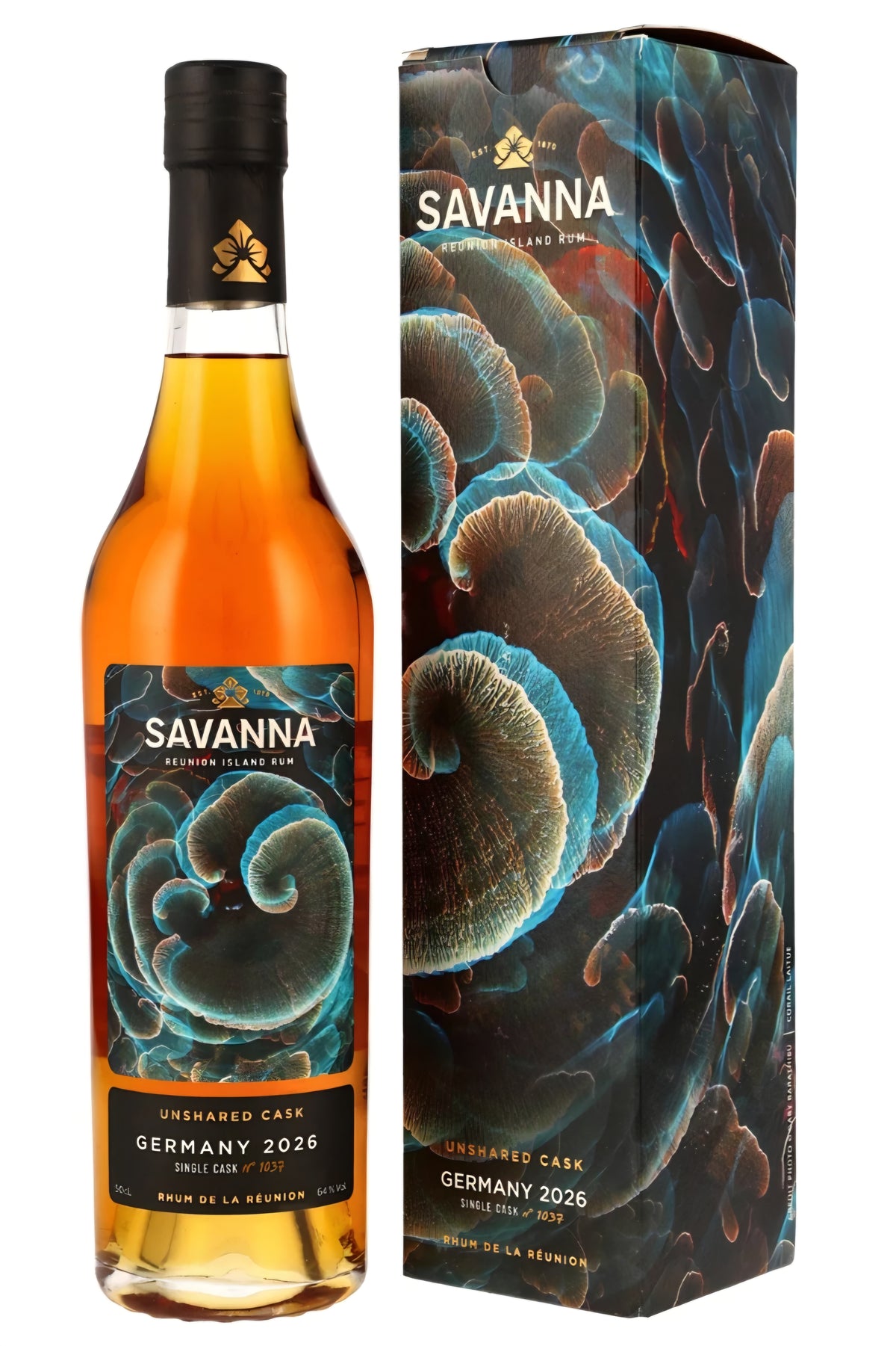 Savanna unshared 2026 cognac single cask Reunion Rhum 64 % vol. 0,5l rum #1037