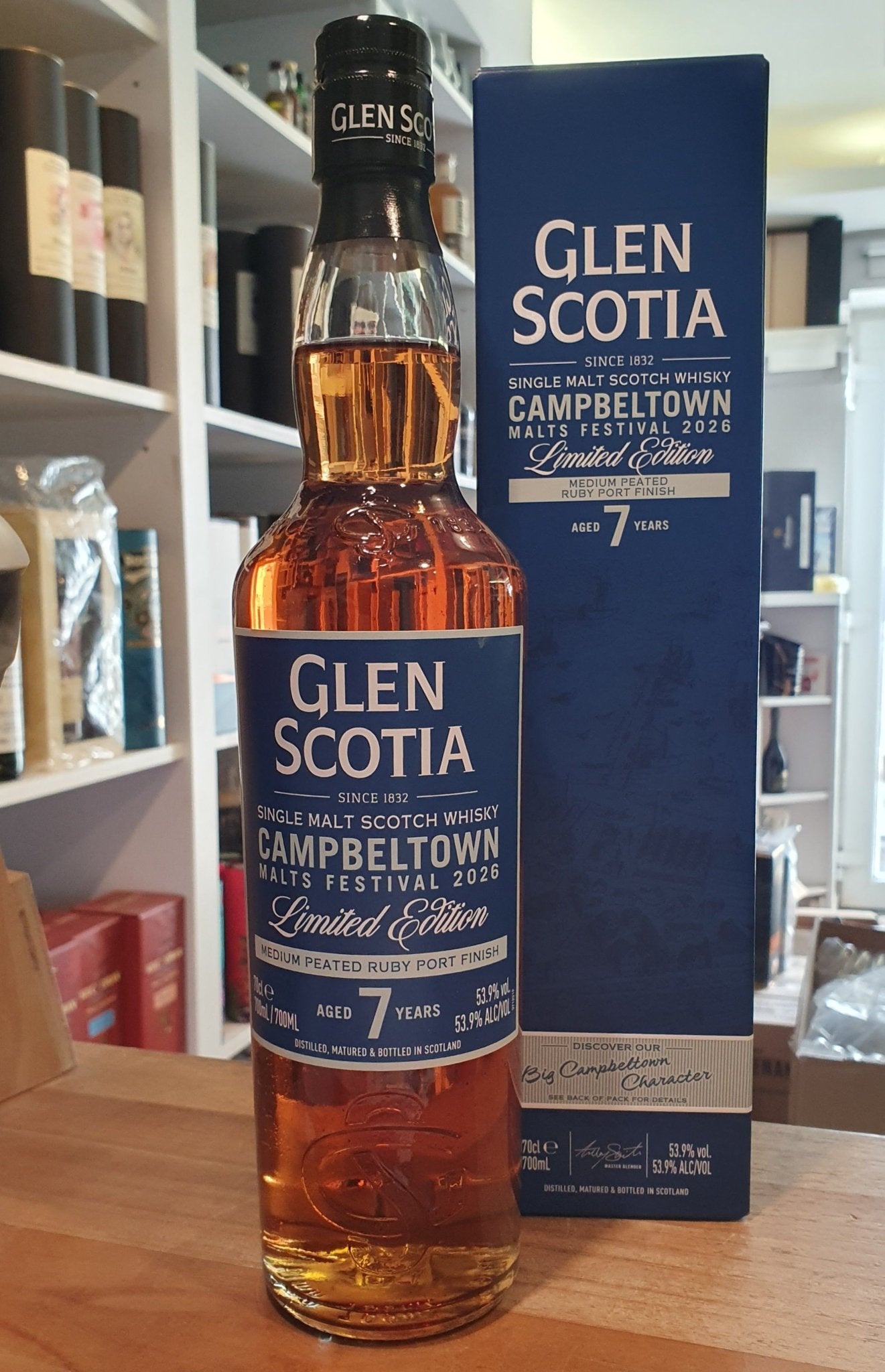 Glen Scotia 7y Festival 2026 Medium Peated Ruby Port cask 0,7l 53,9% vol. Whisky Campbeltown