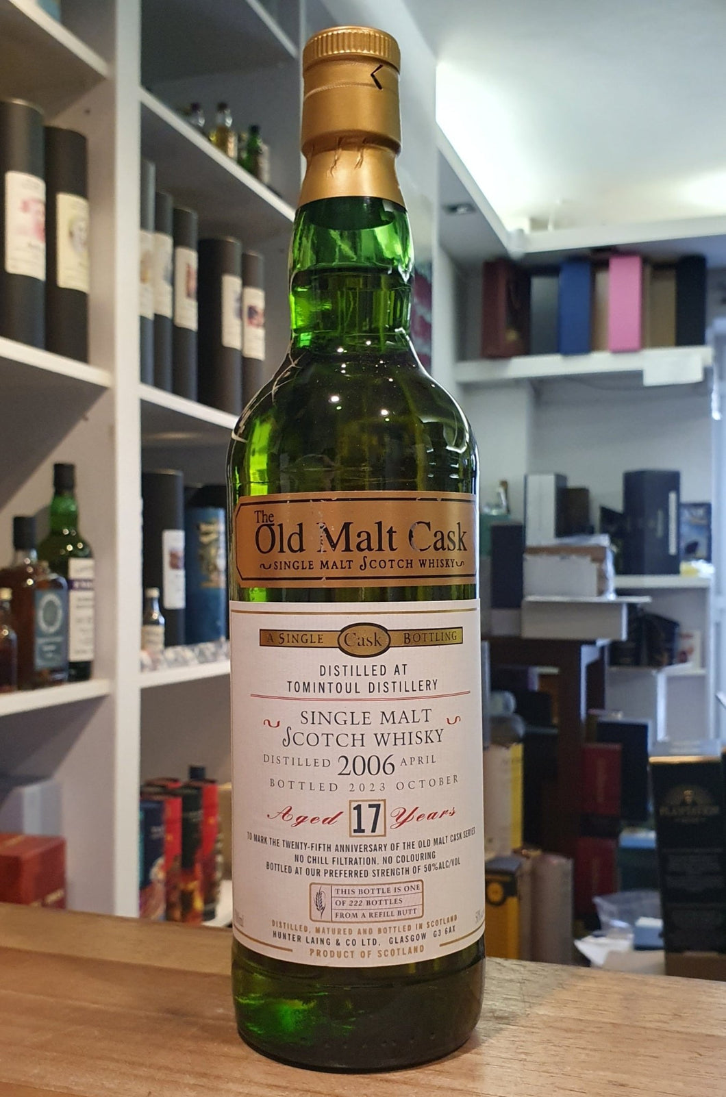 Tomintoul 2006 + OHNE GP + single cask 17Y 50% vol. 0,7l old malt cask Whisky Hunter Laing OMC hl56885