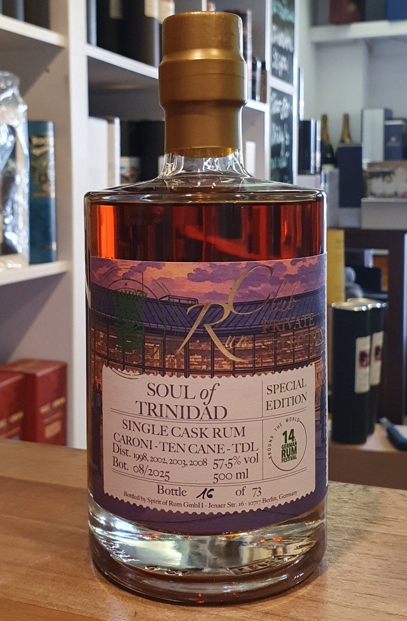Rumclub Soul of Trinidad Caroni Ten cane Tdl 2025 57,5% vol. 0,5l Special Edition Single cask blended Rum club