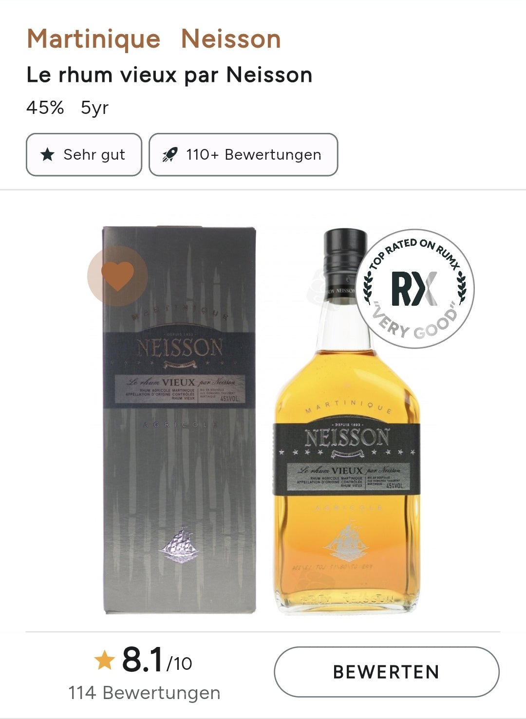 alt
Neisson Le Rhum Vieux 45% vol. 0,7l in gift box Rum Agricole Rhum Martinique AOC Selected casks, 3-5