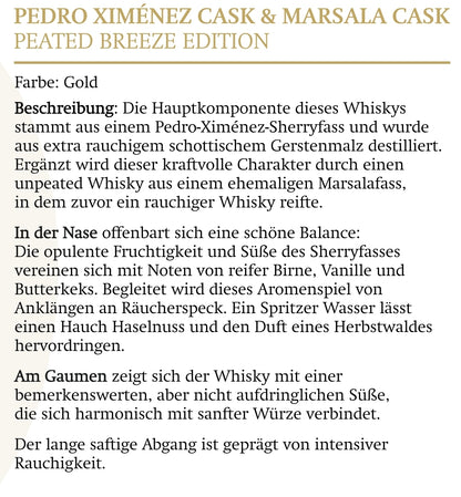 The Nine Springs Peated Breeze PX / Marsala 2026 cask Edition whisky 0,5l 48% vol.