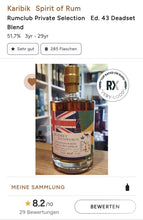Laden Sie das Bild in den Galerie-Viewer, Rumclub Ed.43 Deadset blend Guyana REV cask 51,7% vol. 0,5l  Single cask Rum club
