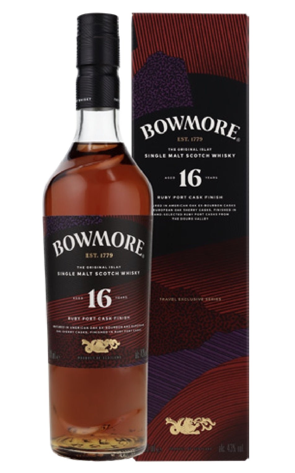 Bowmore 16y Ruby Port cask Whisky 0,7l 43% vol.