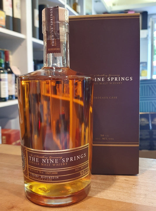 The Nine Springs Bordeaux 7y single cask Whisky 0,5l 46% vol. Eichsfeld