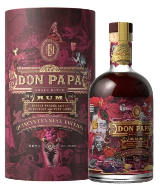 Don Papa Quincentennial 2025 Rum Port cask 0,7l 50 % vol. mit Geschenk Dose 500y Magellan