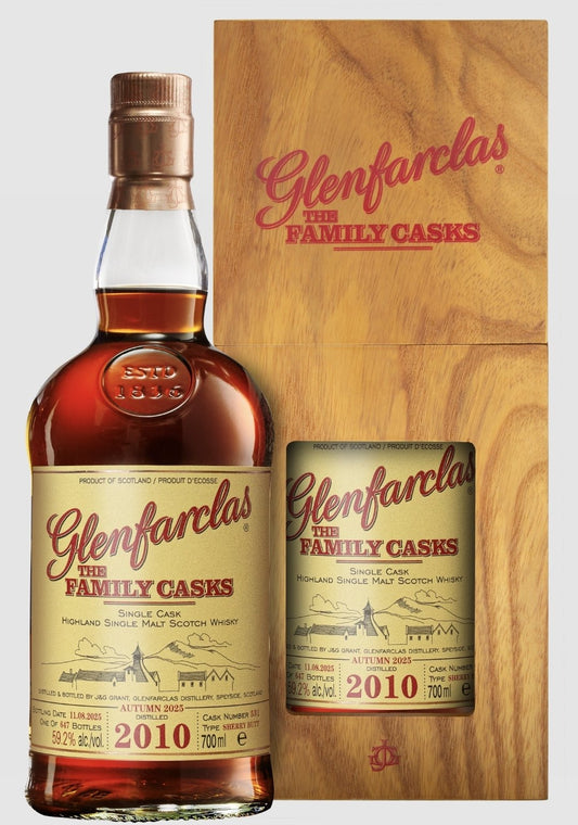 Glenfarclas Family Single Cask 2010 2025 531 0,7l 59,2% vol. Prémiová edice v sudové síle single malt skotské whisky