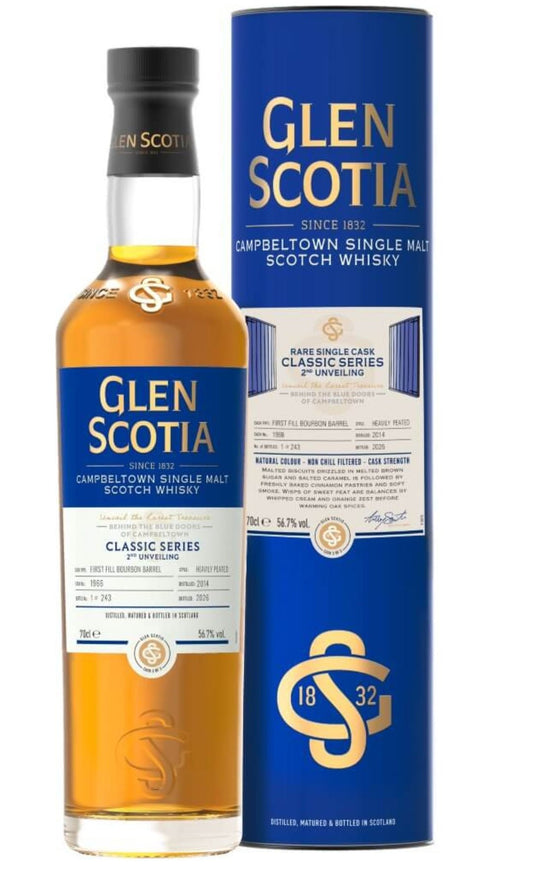 Glen scotia Single cask 2014 Bourbon cask heavily peated 0,7l 56,7 %vol. Whisky Behind the Blue Doors Classic Series 2nd unveiling