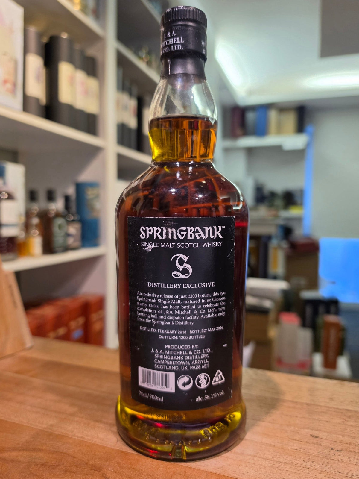 Springbank 8 y + BESCHÄDIGT + Distillery exclusive 2025 cask strength o.Dose 0,7l 58,1 % vol. Whisky