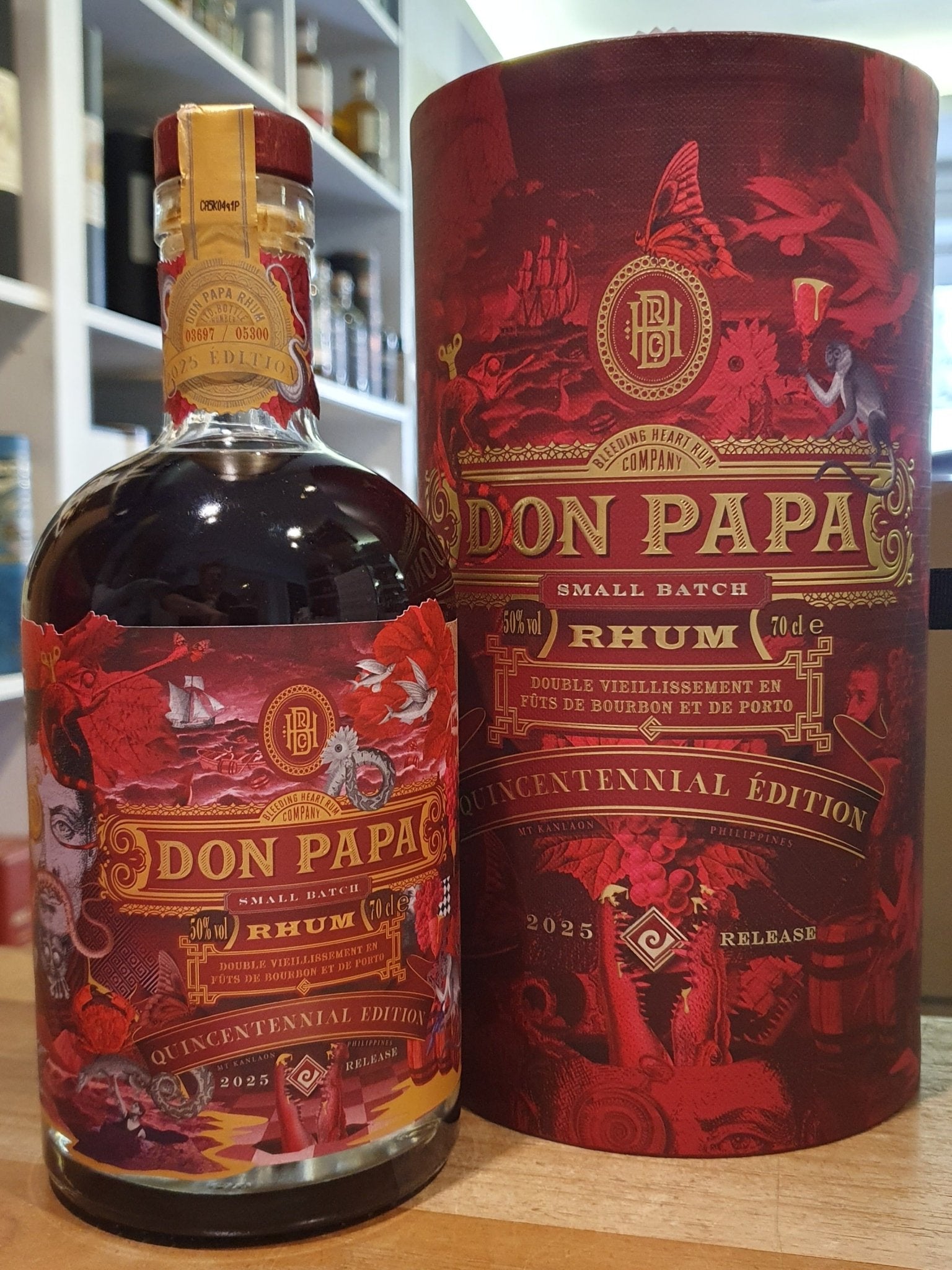 Don Papa Quincentennial 2025 "F" Rum Port cask 7y 0,7l 50 % vol. mit Geschenk Dose 500y Magellan