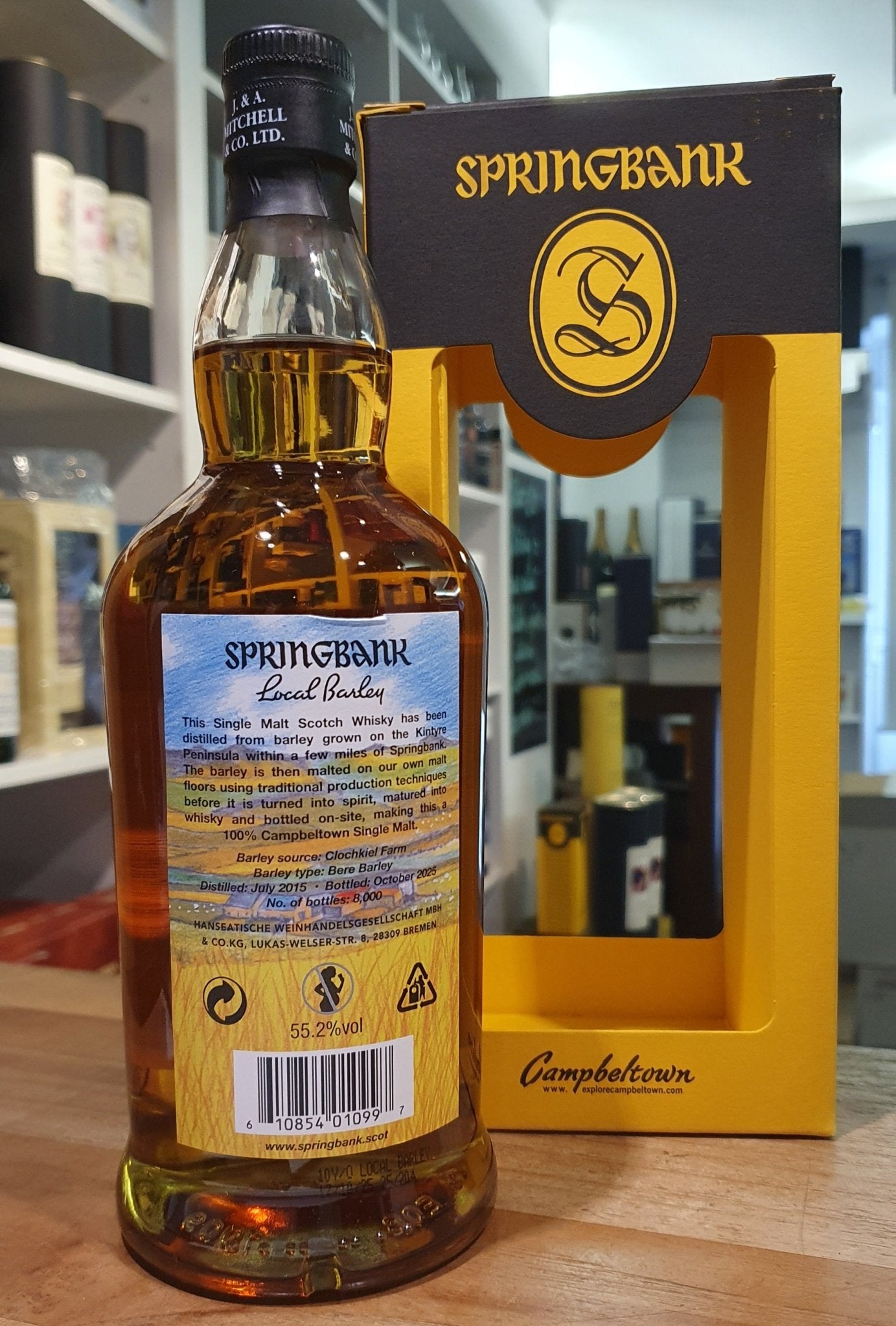 Springbank Local Barley 10y 2025 NEU 0,7l 55,2 % vol. Whisky