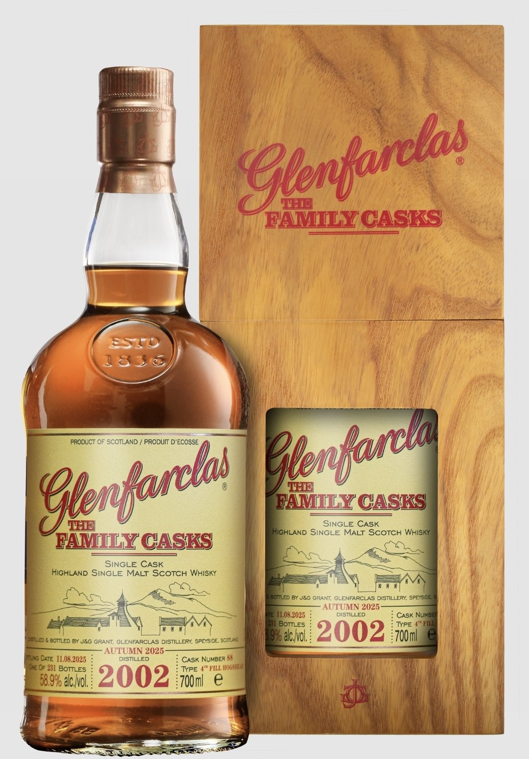 Glenfarclas Single Cask Family 2002 2025 88 0,7l 58,9% vol. Édition premium en brut de fût whisky écossais single malt